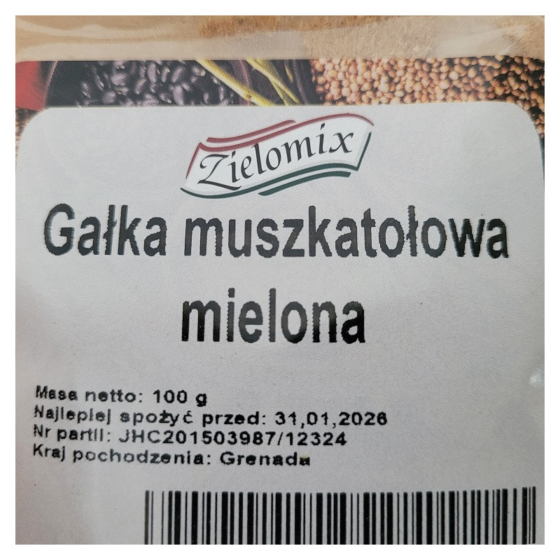 GAŁKA MUSZKATOŁOWA MIELONA 100G