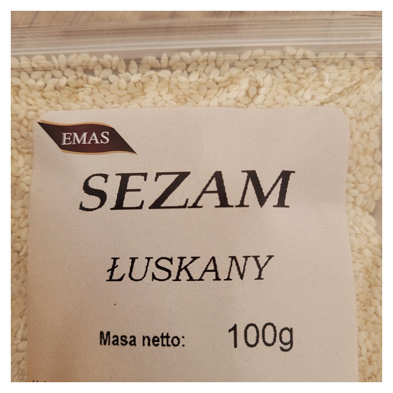 SEZAM BIAŁY ŁUSKANY 100G