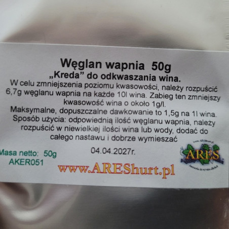 WĘGLAN WAPNIA DO ODKWASZANIA WINA 50G