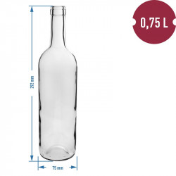 BUTELKA NA WINO 750ML BIAŁA